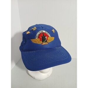 Vtg Boeing PHANTOM WORKS Blue Mesh Trucker Hat Cap Otto Snapback Aviation Pins